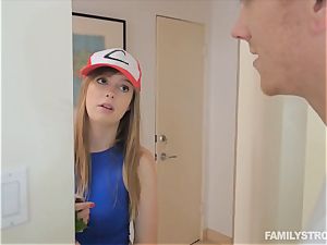 Dolly Leigh leaps on her step brothers cock